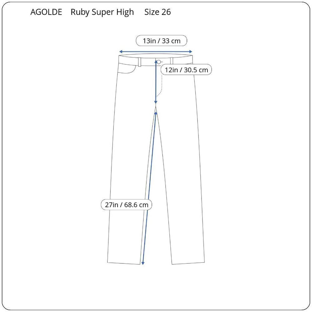 AGOLDE Ruby Super High Rise Jeans 26 Cropped Strght 2 Tone Coastal Cowgirl Rodeo - Picture 5 of 10